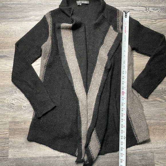 360 Sweater Merino Wool Blend Grey Open Front High Low Cardigan Sweater, size XS - Picture 6 of 8